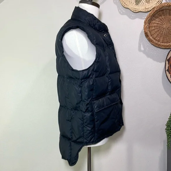 Mens Vintage Miller Outerwear Goose Down Western Puffer Vest Snap Black Size M/L